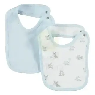 MYCEY COTTON BIBS SET 2PCS-BLUE TCM00504