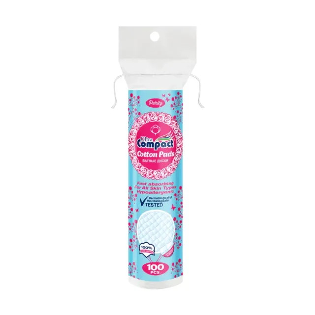 Ultra Compact Cotton Pads 100 Pieces