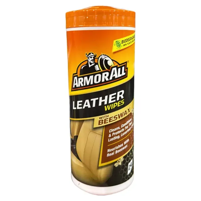 Armor All Leather Wipes Beeswax 24 Pieces