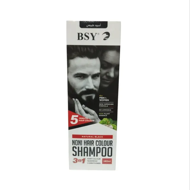 Bsy Men Hair Color Shampoo Natural Black 180ml