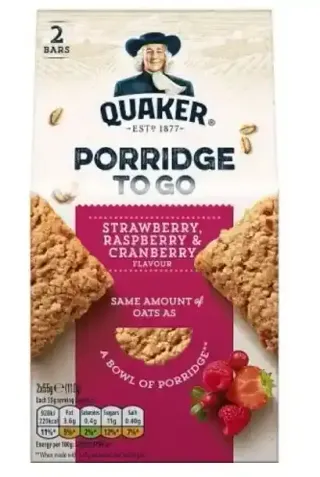 Quaker Pordge To Go Mix Berries Bar 110G