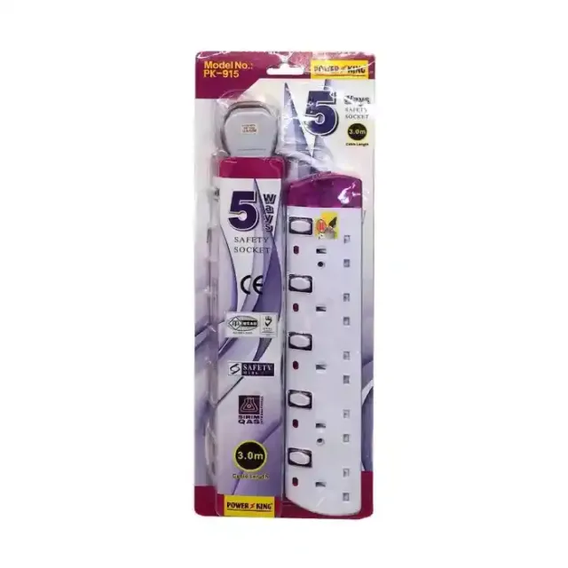 Power King 5 Ways Heavy Duty Extension Multi Socket 3 Meters