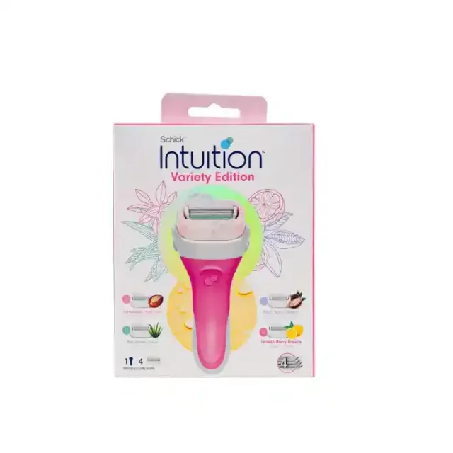 Schick Intution 1 Razor Handle + 4 Ref
