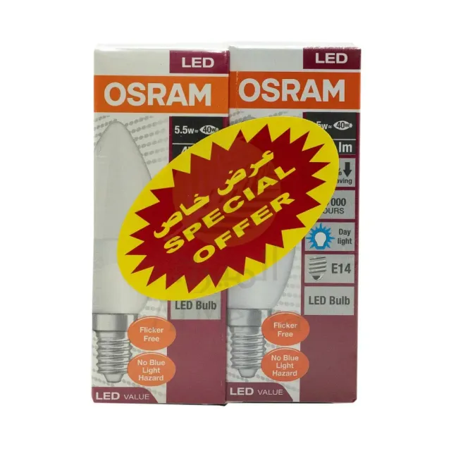 أوسرام لمبة LED Candle E14 أبيض دافئ 5.7واط