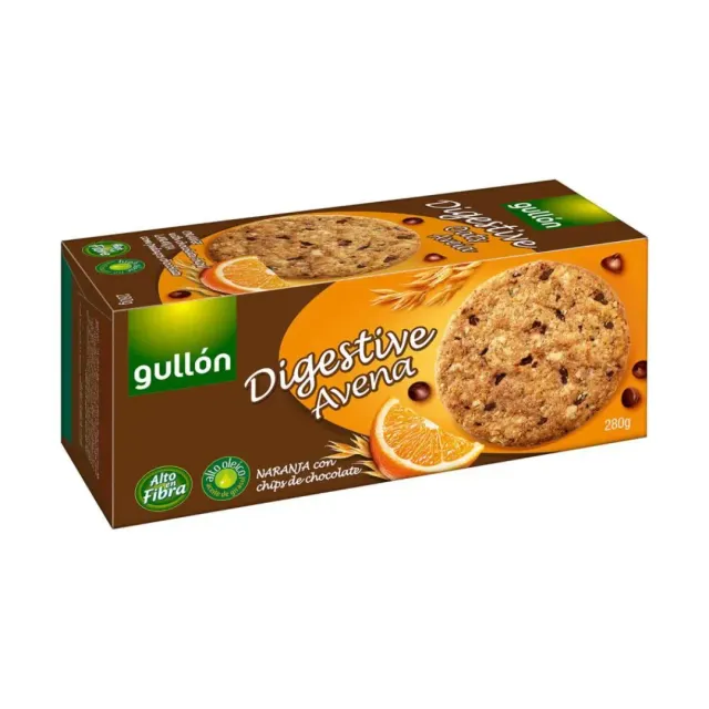 Gullon Biscuit Digestive Orange with Chocolate Chips Oat 280g