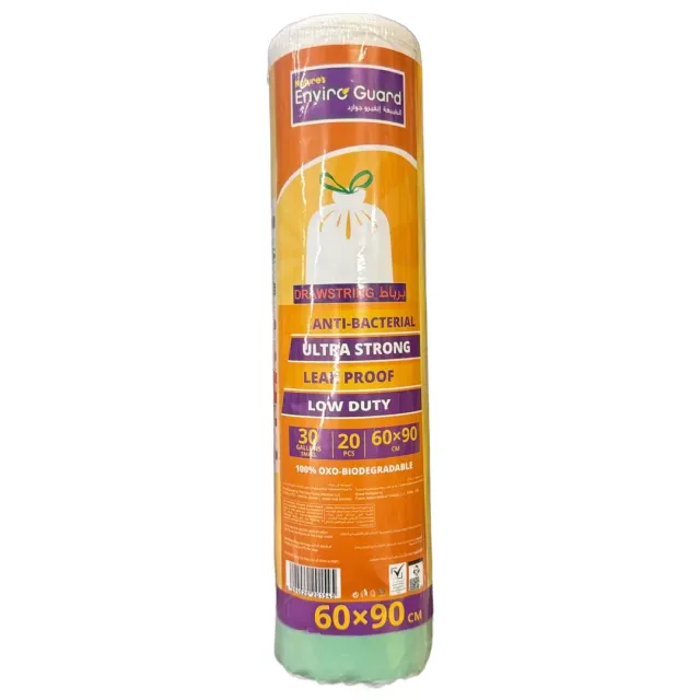 Nature's Enviro Guard Oxo-Biodegradable Drawstring Roll Garbage Bags 60x90cm 20 Pieces