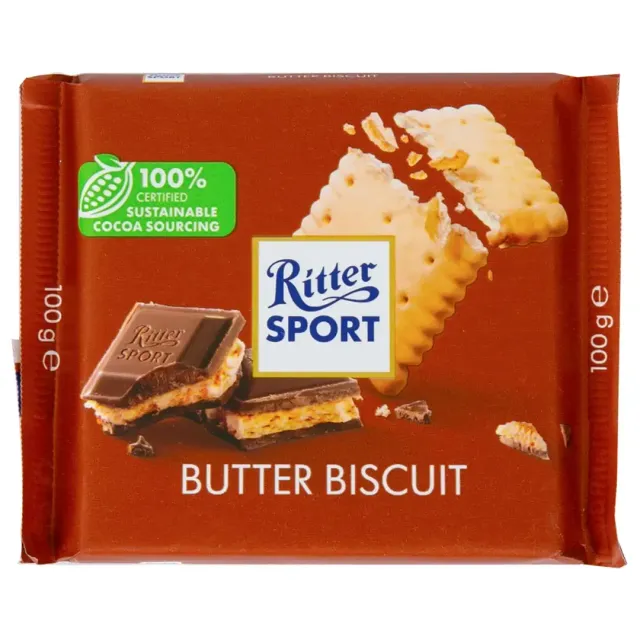 RITTERSPORTS CHOCLATE BUTTER BISCUIT 100G