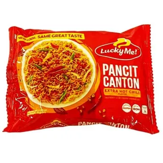 Lucky Me Instant Canton Noodles Extra Hot Chili Flavor 60g
