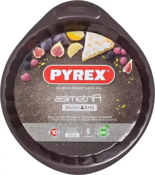 Pyrex Asimetria Metal Flan Pan Round, 2.1L, 30cm