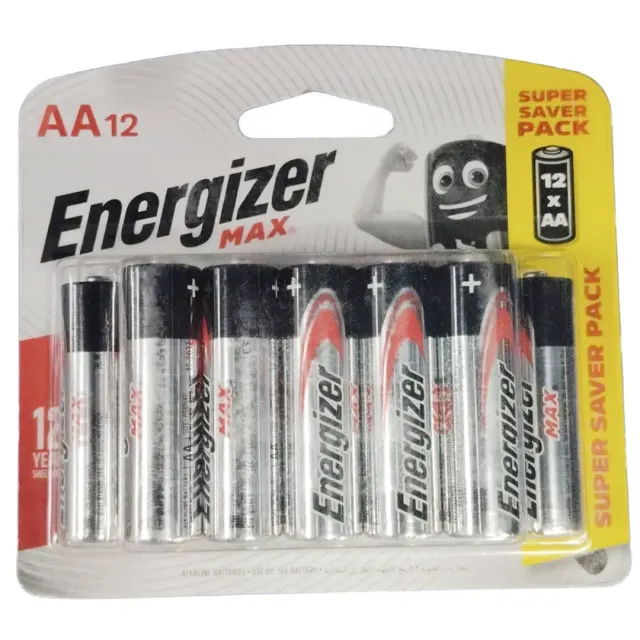 Energizer Max Alkaline Battery AA 12 Pieces