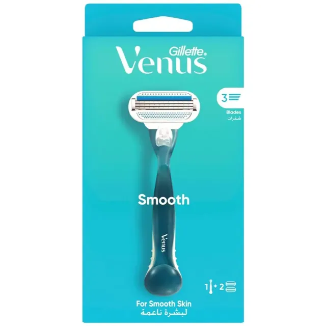 Gillette Razor Venus Smooth With Handle + 2 Blade Refills
