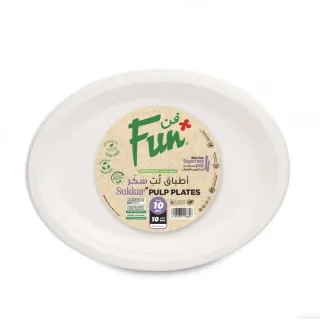 Fun Bio Fibre Oval Plate 10in x 10 Pcs
