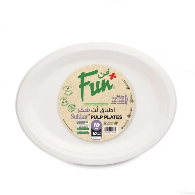 Fun Bio Fibre Oval Plate 10in x 10 Pcs