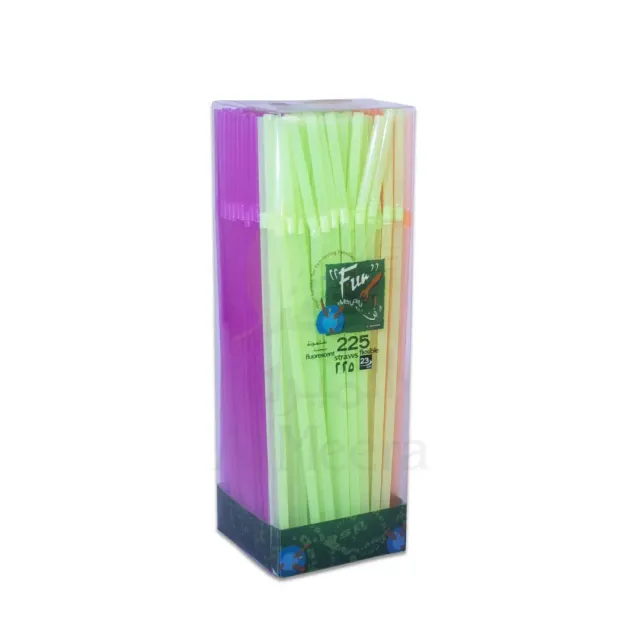 Fun Flexible Straw 5x230mm Fluorescent 225 Pcs