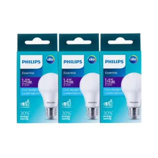 Philips Essential LED Bulb E27 Cool Daylight 14W 3pcs
