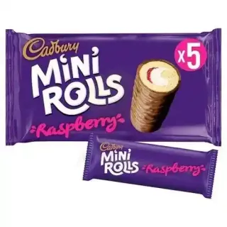 Cadbury Raspberry Mini Rolls 5Pack 200G
