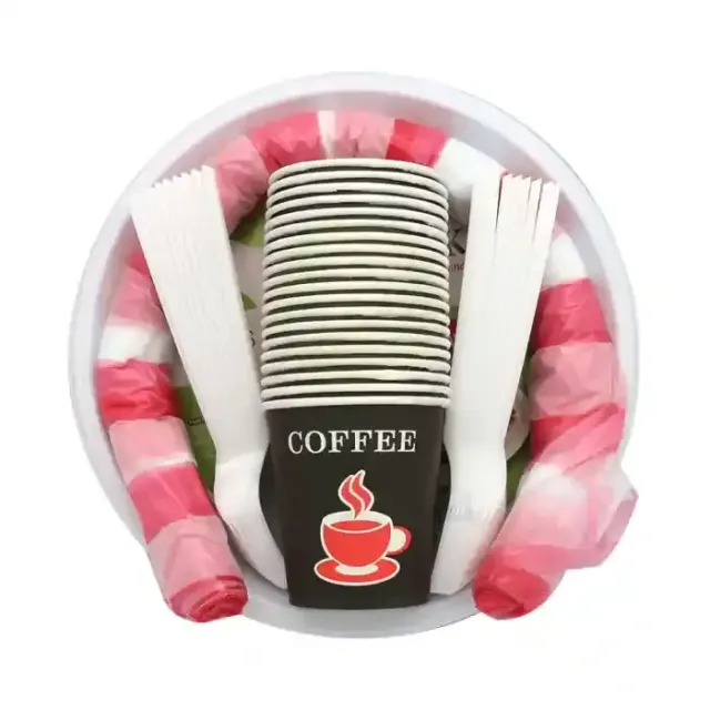 FOOD PACK PLASTIC PLATE 23CM COMBO SET