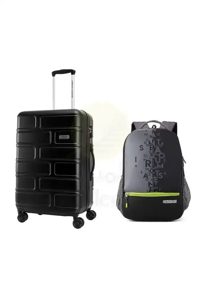 American Tourister Bricklane Hand Trolley Bag 69Cm Black + Backpack