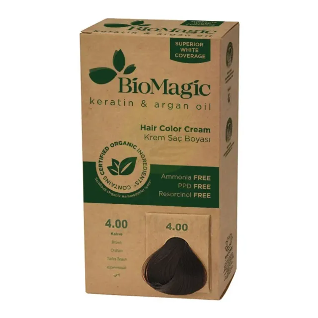 Biomagic Hair Color Cream Kit 4/00 Brown