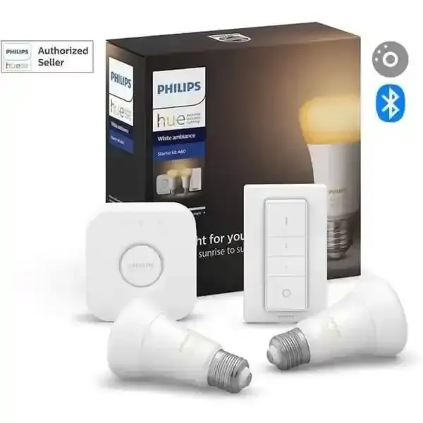 Philips Hue White Ambiance LED Smart Bulb Starter Kit