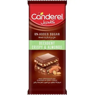 Canderel 0% Added Sugar Milk Chocolate With Almonds & Crispy Cereal 100g