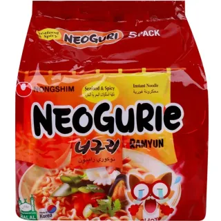 Nongshim Neoguri Seafood & Spicy Ramyun Instant Noodles 120gx5 Pieces