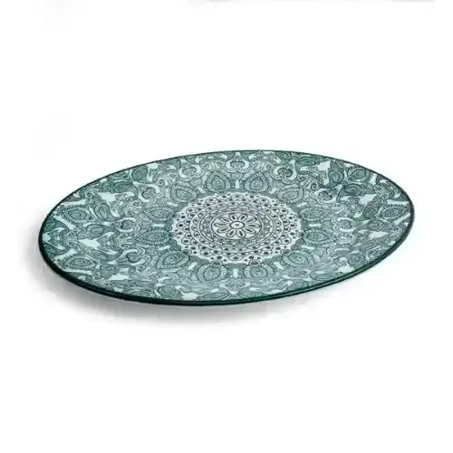 Che Brucia Oval Plate 35Cm Green Arabisc D03-097
