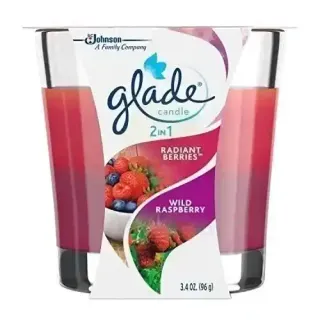 Glade 2in1 Radiant Berries & Wild Raspberry Scented Candle, 3.4oz