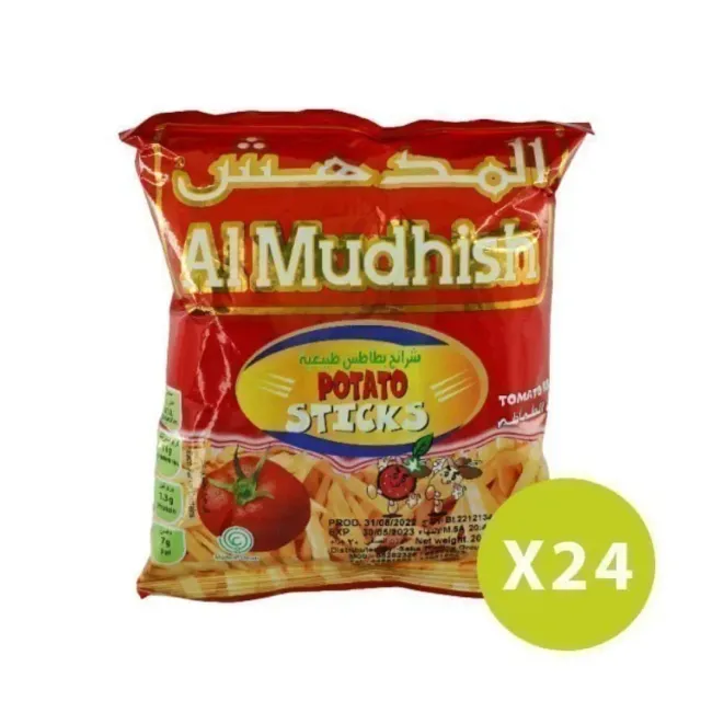Al Mudhish Potato Sticks Tomato 20gx24Pieces
