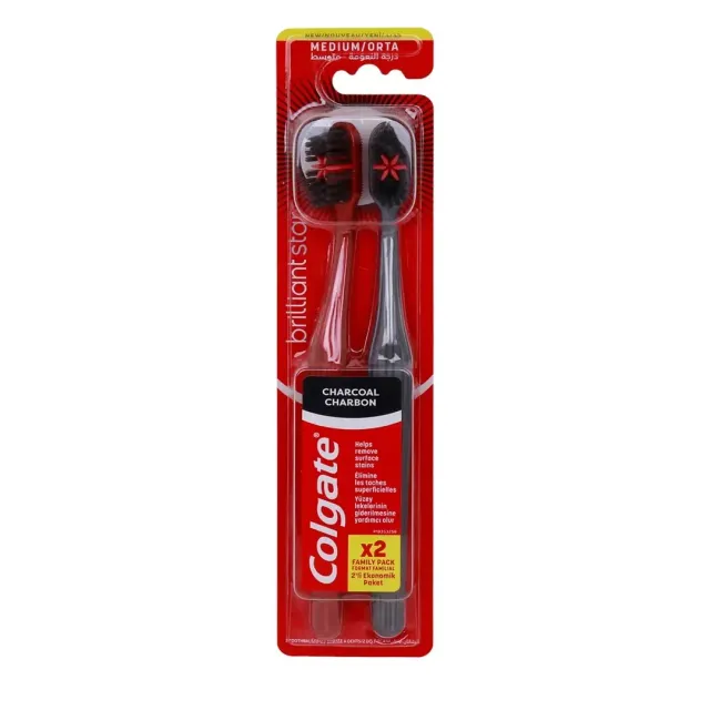 Colgate Bril Star Charcoal Toothbrush 2 Pieces