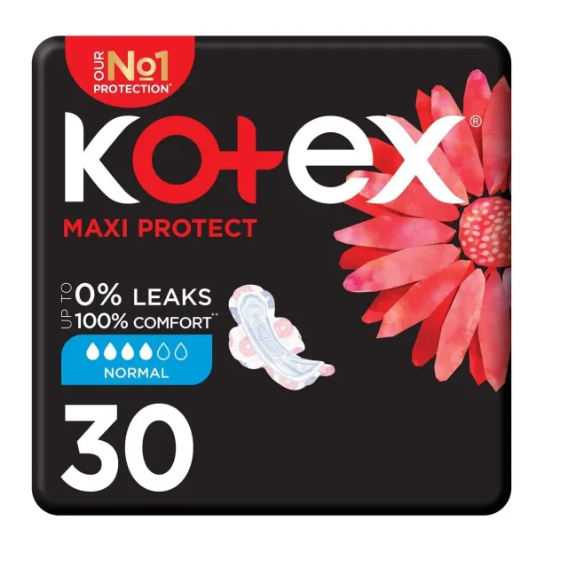 Kotex Maxi Protect Normal with Wings Pads 30 Count