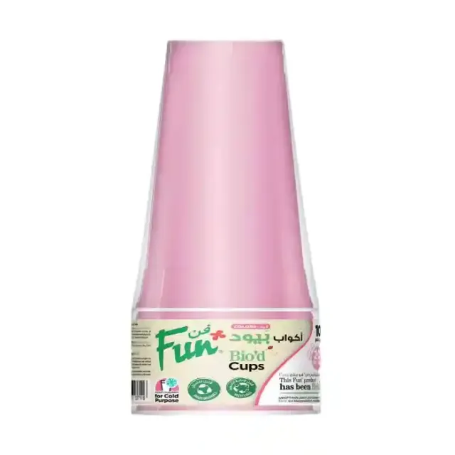 Fun Bio Blush Pink Cups, 20oz - 10 Pieces
