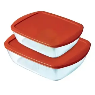 Pyrex Rect Dish Set 2Pcs with Lid 215P+216P