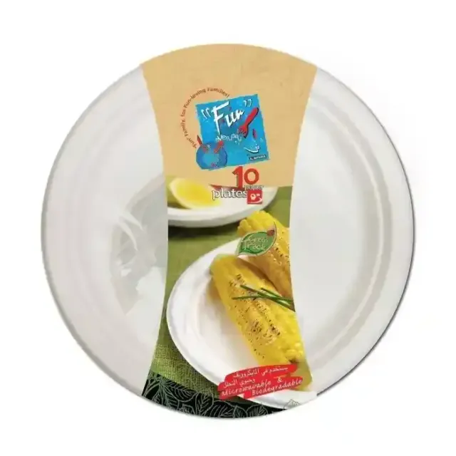 Fun Biodegradable Moulded Fibre Plate 9Inch 10Pcs