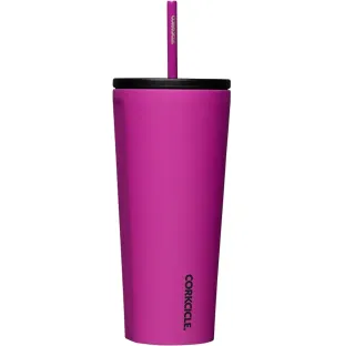 Corkcicle Cold Cup With Straw 710ml Fuchsia