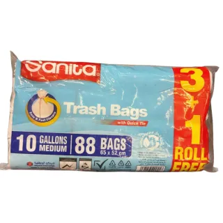 Sanita Club Trash Bags Biodegradable 10 Gallons 88 Bags 65x52cm