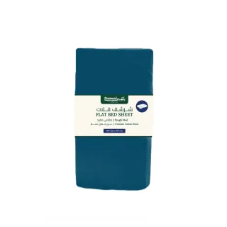 آر كيه غطاء سرير مسطح مفرد أزرق داكن 160x250سم