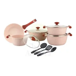 Prestige Essentials Cookware Set Pink 12-Piece