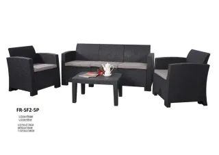 FANAR INJ PLASTIC SOFA -DARK GREY+GREEN