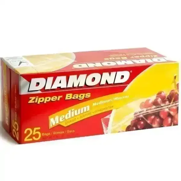 DIAMOND ZIPPER STRG BAGS MED25