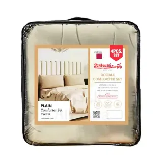 Rankoussi Double Bedding Set 4-Piece Cream