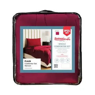 RANKOUSSI SINGLE BEDDING SET 3PCS MAROON
