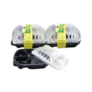 Qpac Microwave Black Base Container 10 pc