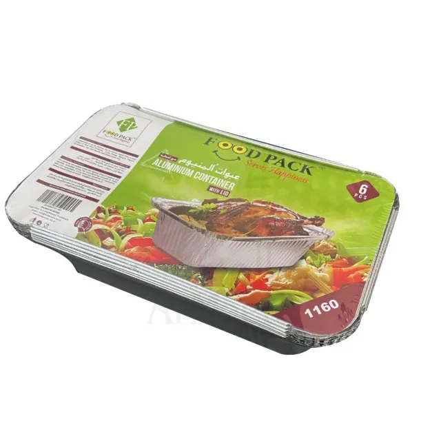 Food Pack Aluminum Container 6 Pcs 1160