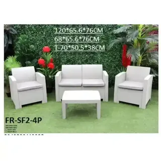FANAR INJ PLASTIC SOFA -LIGHT GRAY+BLUE