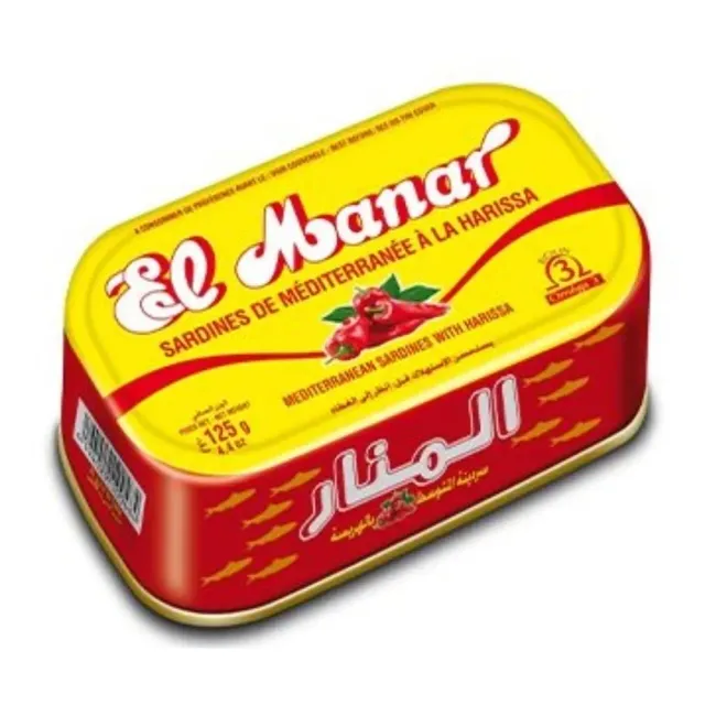 المنار سردين بالهريسة المتوسطي 125غم