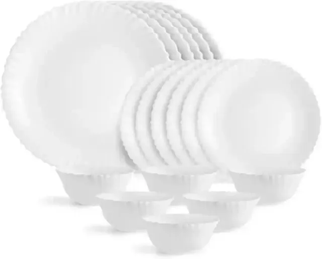 Ascot Plain White Dinner Set 8 Pcs