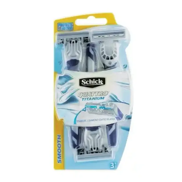 Schick Quattro 4 Man Titanium Disposable Razors 3 Pcs