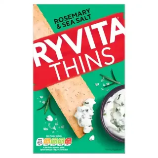 Ryvita Thins Rosemary & Sea Salt Flatbreads, 125g