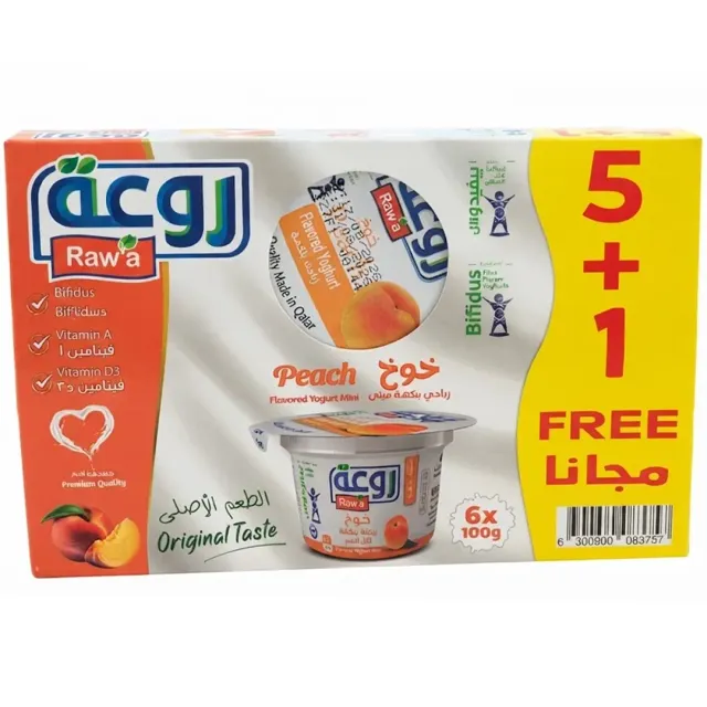 Rawa Peach Flavour Yoghurt 100gx6 Pieces
